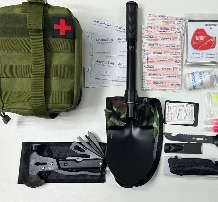 Тактическая сумка - аптечка с наполнителем 29 предметов / дорожный подсумок - аптечка для выживания / зеленая - фото 6 - id-p204076245