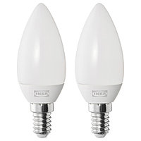 IKEA/  СОЛХЕТТА светодиодная лампочка E14 250 лм, свечеобразный/молочный 1 шт