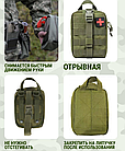 Тактическая сумка - аптечка с наполнителем 29 предметов / дорожный подсумок - аптечка для выживания / зеленая, фото 3