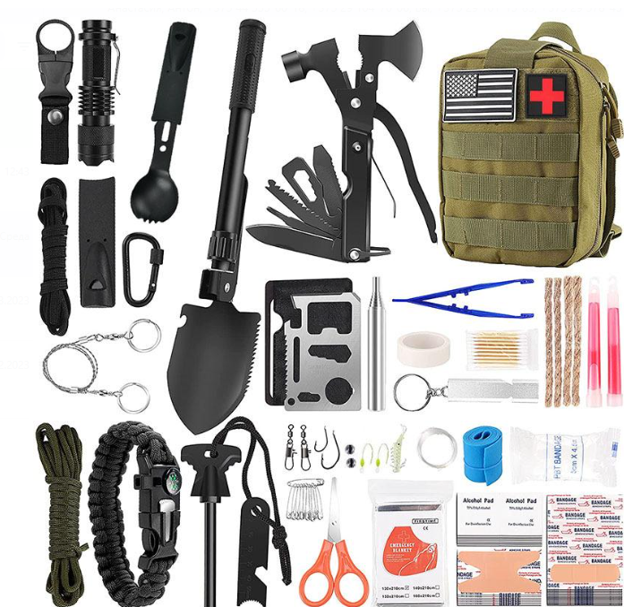 Тактическая сумка - аптечка с наполнителем 29 предметов / дорожный подсумок - аптечка для выживания / зеленая