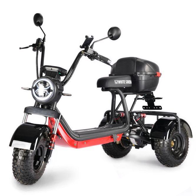 Электроскутер White Siberia Trike Mini 1500W (черный)