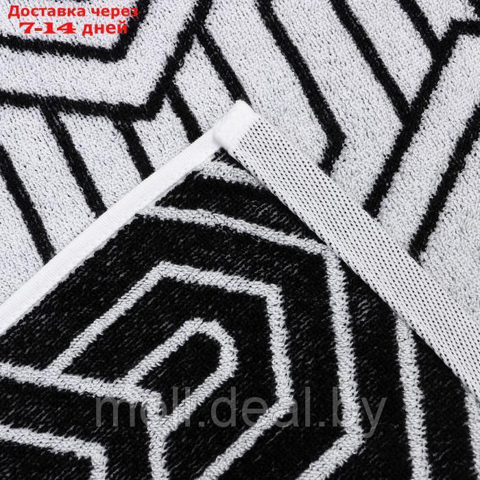 Полотенце махровое Этель "Ornament" белое на черном, 70х130 см, 100% хл, 420 гр/м2 - фото 4 - id-p204041191