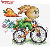 Набор для вышивания "Зайчик-велосипедист"