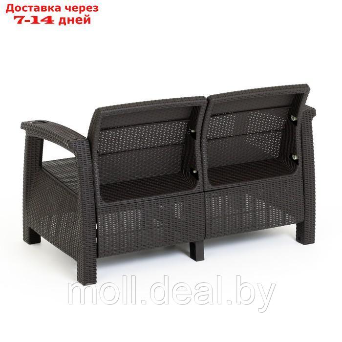 Комплект мебели: диван, 2 кресла, коричнего цвета - фото 3 - id-p204042658