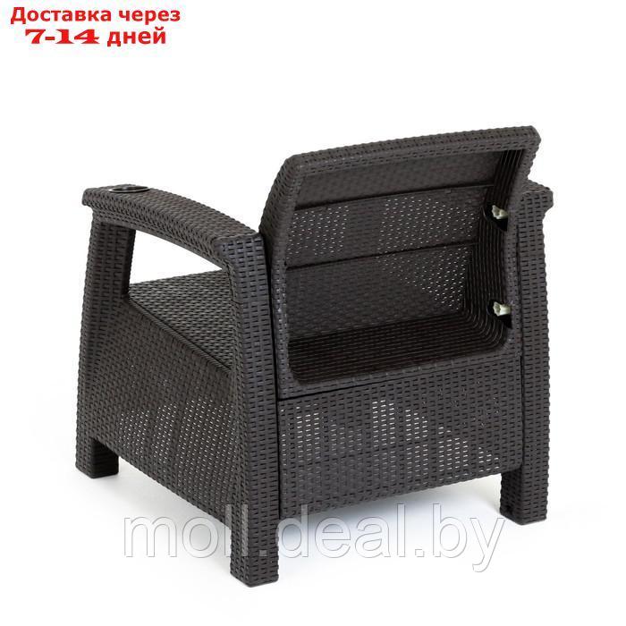 Комплект мебели: диван, 2 кресла, коричнего цвета - фото 5 - id-p204042658
