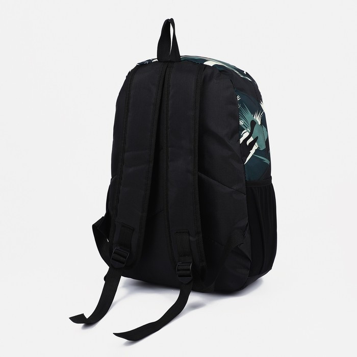 Рюкзак на молнии, 3 наружных кармана, цвет зелёный - фото 2 - id-p204090417