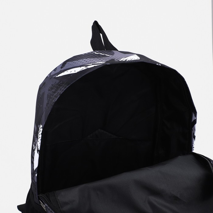 Рюкзак на молнии, наружный карман, цвет серый/белый - фото 4 - id-p204090422