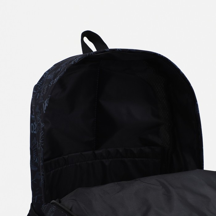 Рюкзак на молнии, 3 наружных кармана, цвет чёрный - фото 4 - id-p204090430
