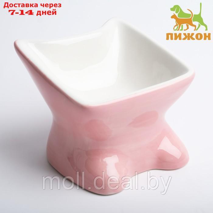 Миска керамическая "Кити" 150 мл, 21 х 10,5 см, розовая - фото 1 - id-p204041802