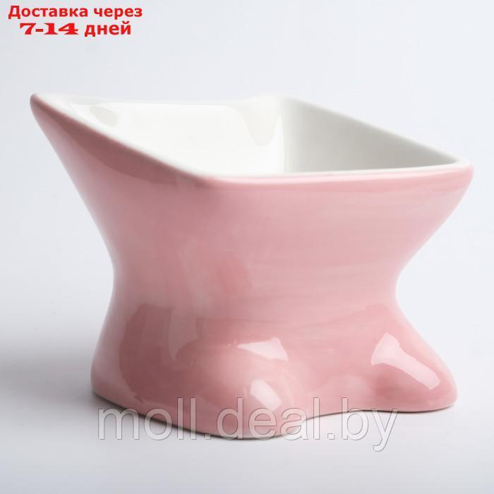Миска керамическая "Кити" 150 мл, 21 х 10,5 см, розовая - фото 3 - id-p204041802