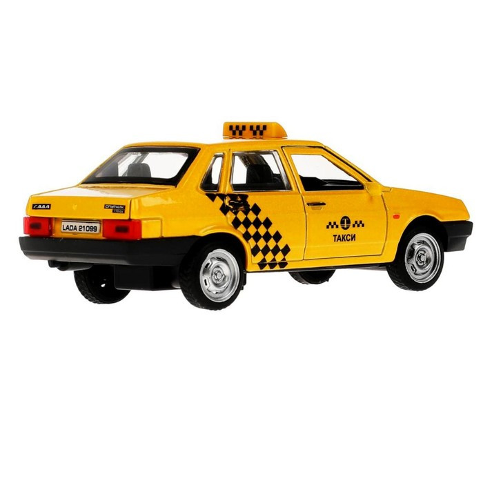 Машина металлическая ВАЗ-21099 «Спутник такси», 12 см, открываются двери и багажник, цвет жёлтый - фото 6 - id-p204094332