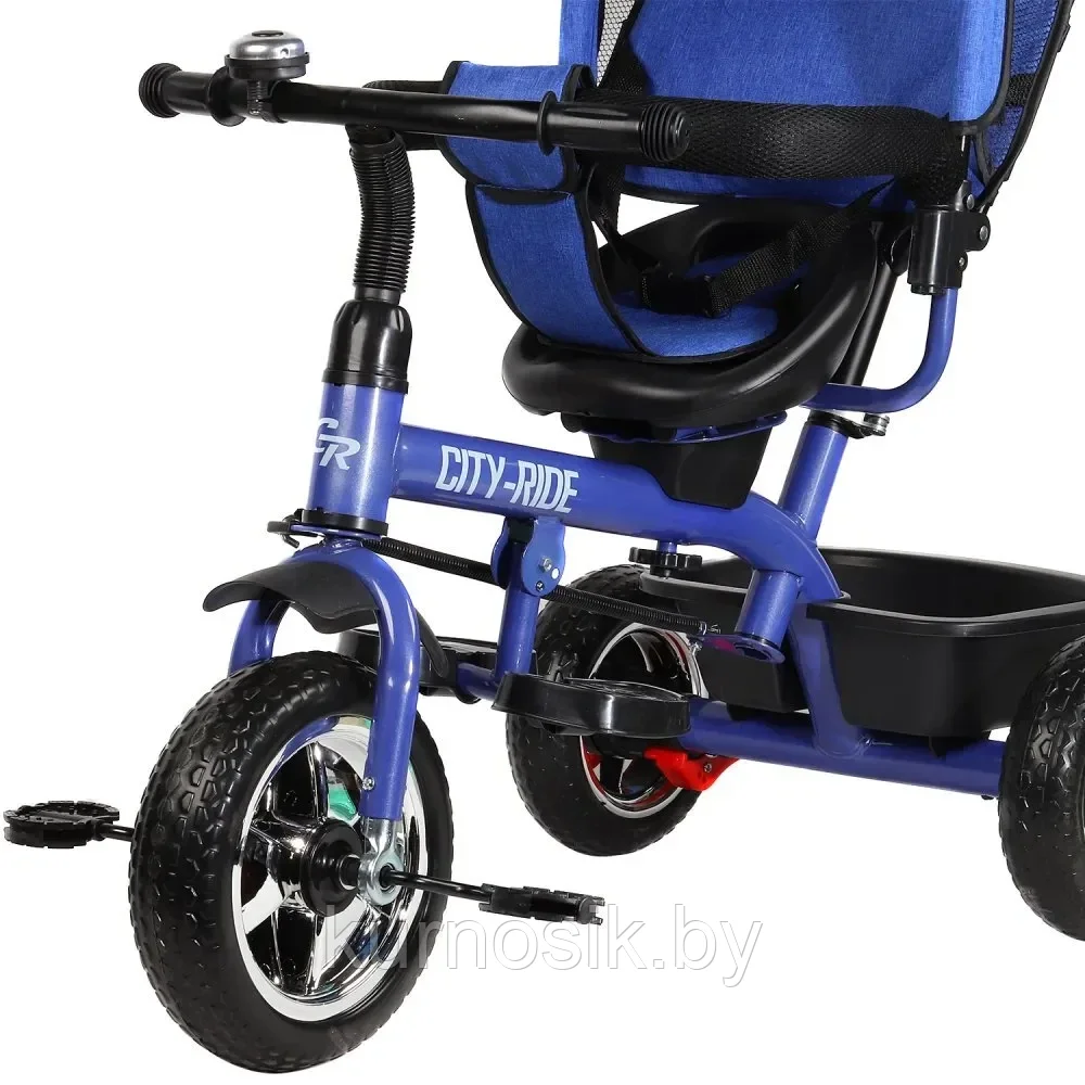Детский велосипед трехколесный с поворотным сидением City Ride Compact/Синий - фото 4 - id-p204095729