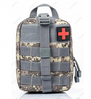 Тактическая сумка - аптечка укомплектованная 32 предмета / дорожный подсумок - аптечка для выживания / серая