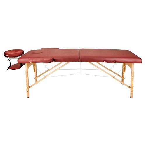 Массажный стол Atlas Sport складной 2-х секционный деревянный (Бургунди)