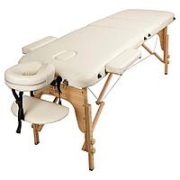 Массажный стол Atlas Sport 70, складной 3-х секционный деревянный (бежевый)