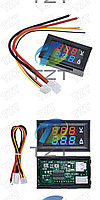 Мини Вольтметр + Амперметр в корпусе DC 0-100V 10A (красный+синий)