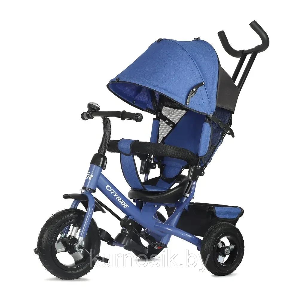 Детский велосипед трехколесный с поворотным сидением City Ride Comfort/Синий