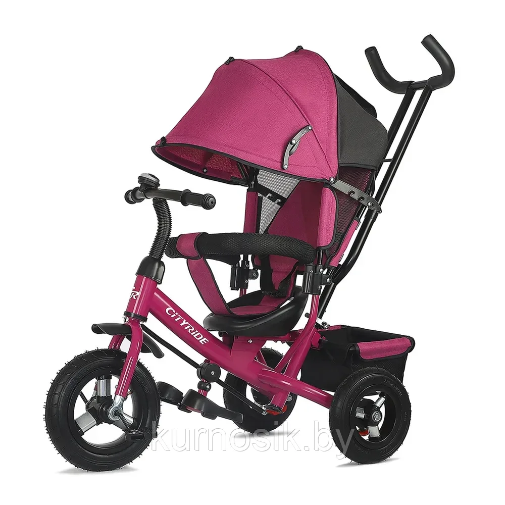 Детский велосипед трехколесный с поворотным сидением City Ride Comfort/Розовый