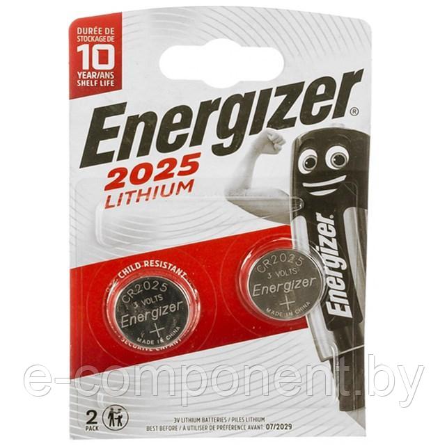 Батарейка ENERGIZER Lithium CR2025 BL2 - (блистер 2шт) - фото 1 - id-p204113085