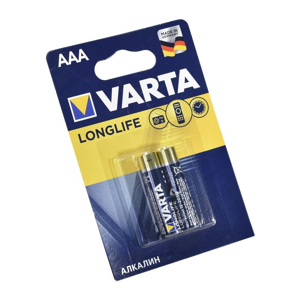 Батарейка VARTA LONGLIFE LR03 AAA BL2 - (блистер 2шт) - фото 1 - id-p204113087