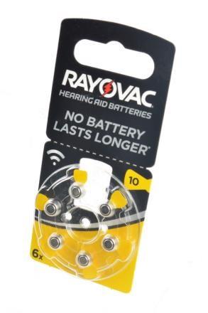 Батарейка для слуховых аппаратов RAYOVAC ACOUSTIC SPECIAL Type 10 BL6 - (блистер 6шт)