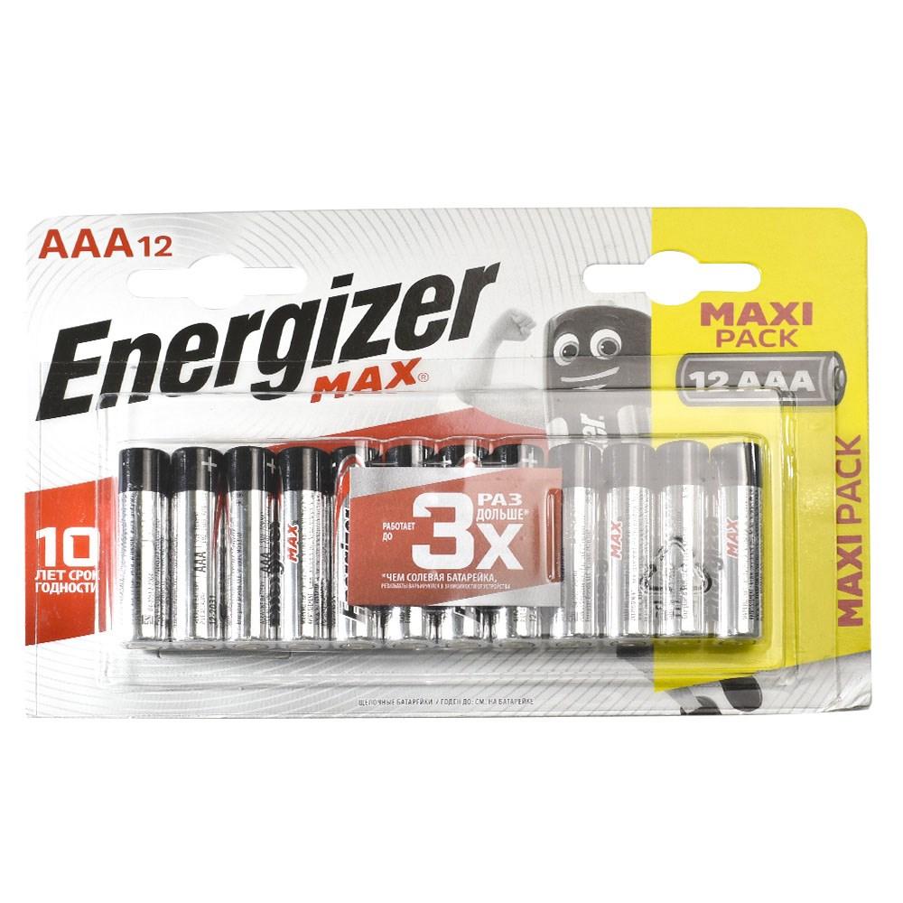 Батарейка ENERGIZER MAX LR03/E92/AAA BL12 - (блистер 12шт) - фото 1 - id-p204113103
