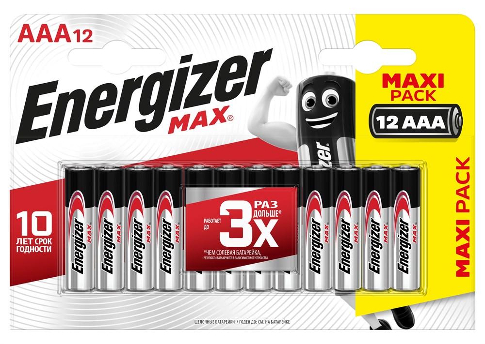 Батарейка ENERGIZER MAX LR03/E92/AAA BL12 - (блистер 12шт) - фото 3 - id-p204113103