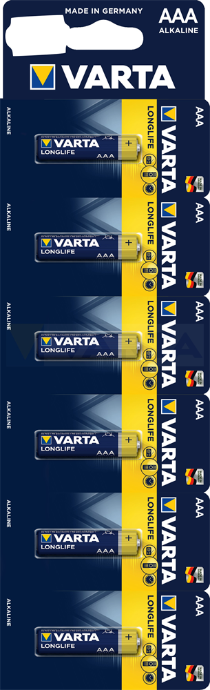 Батарейки VARTA LONGLIFE AAA бл. 6 с перфорацией - фото 1 - id-p204113106