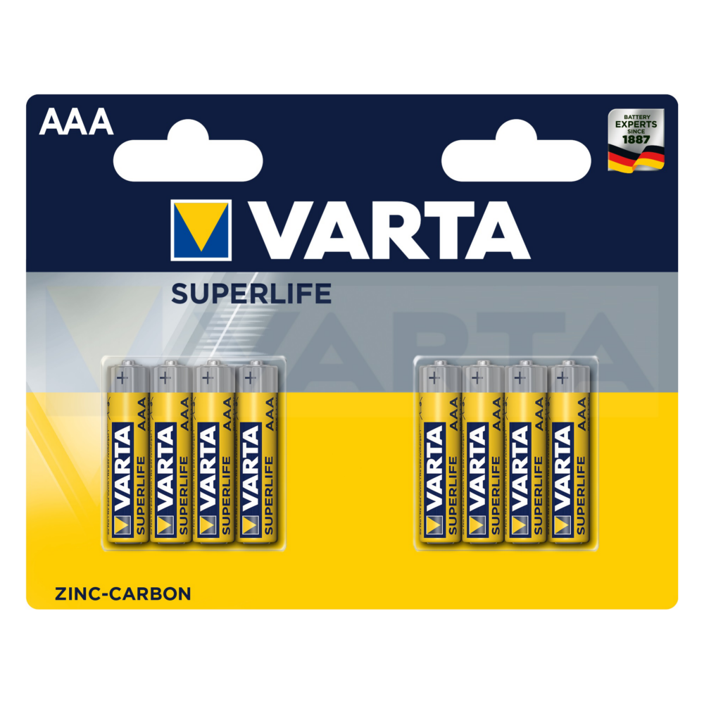 Батарейка VARTA SUPERLIFE AAA (блистер 8шт) - фото 3 - id-p204113108