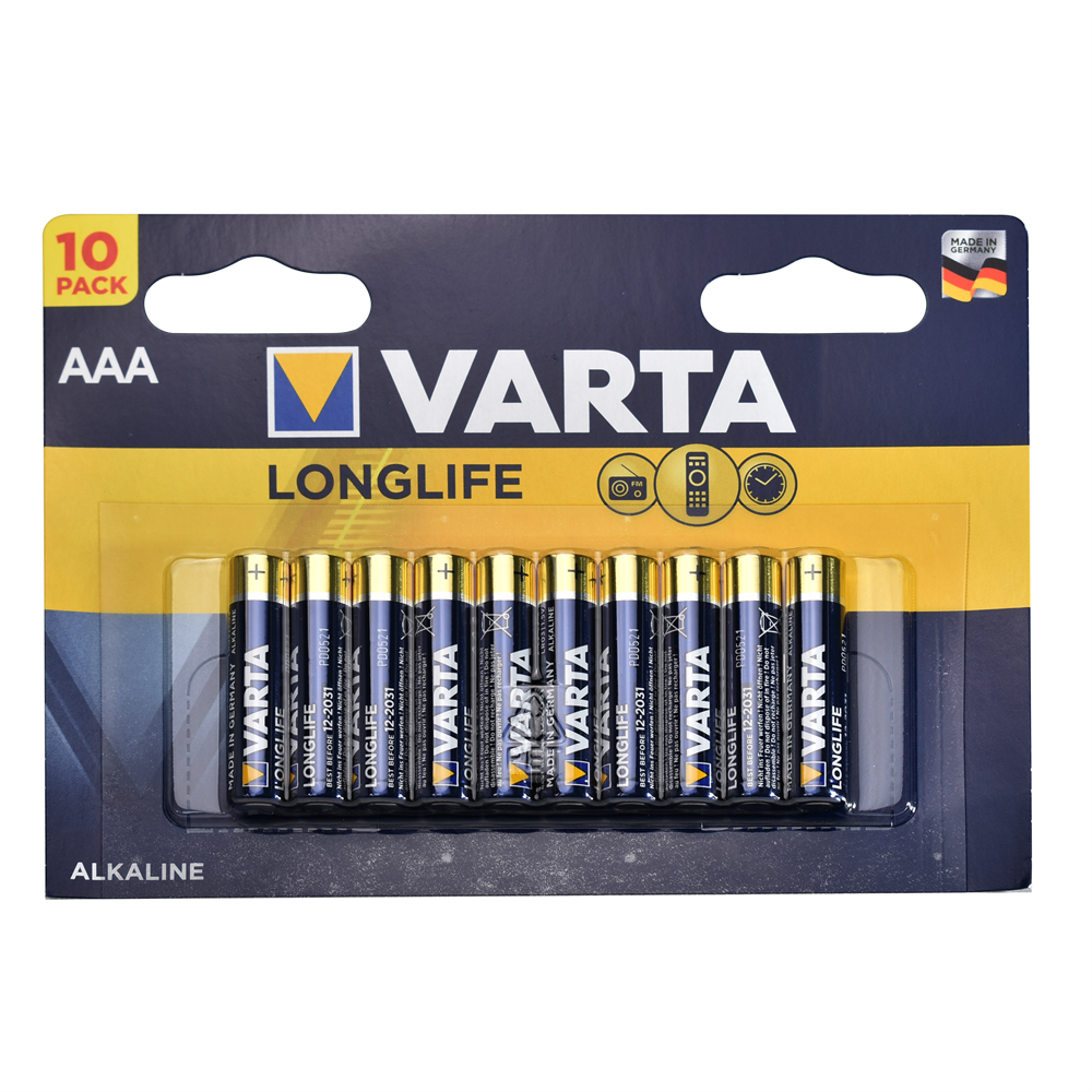 Батарейка VARTA LONGLIFE 4103 LR03 BL10 (блистер 10шт) - фото 1 - id-p204113113