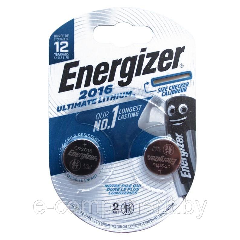 Батарейка ENERGIZER Ultimate Lithium CR2016 BL2 (блистер 2шт) - фото 1 - id-p204113125