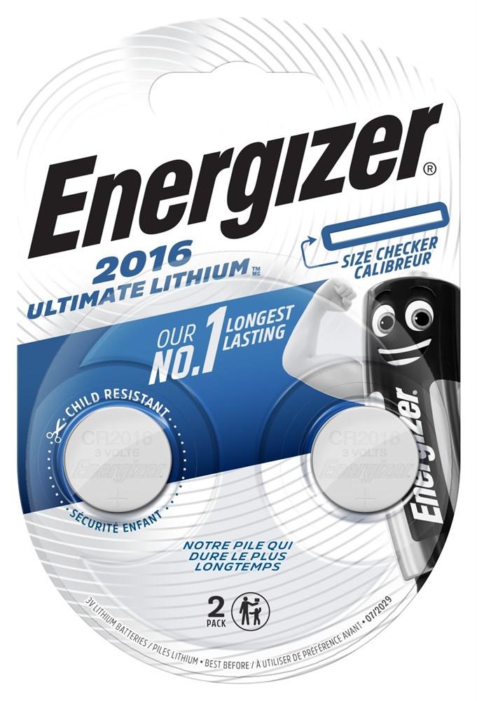 Батарейка ENERGIZER Ultimate Lithium CR2016 BL2 (блистер 2шт) - фото 2 - id-p204113125