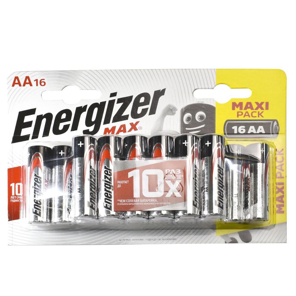 Батарейка ENERGIZER MAX LR6/E91/AA BL16 (блистер 16шт) - фото 1 - id-p204113142