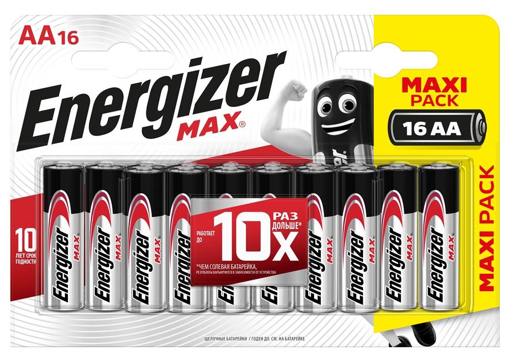 Батарейка ENERGIZER MAX LR6/E91/AA BL16 (блистер 16шт) - фото 4 - id-p204113142