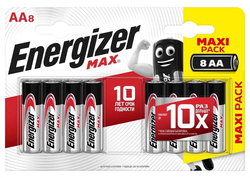 Батарейка ENERGIZER MAX LR6/E91/AA BL8 - (блистер 8шт) - фото 2 - id-p204113147