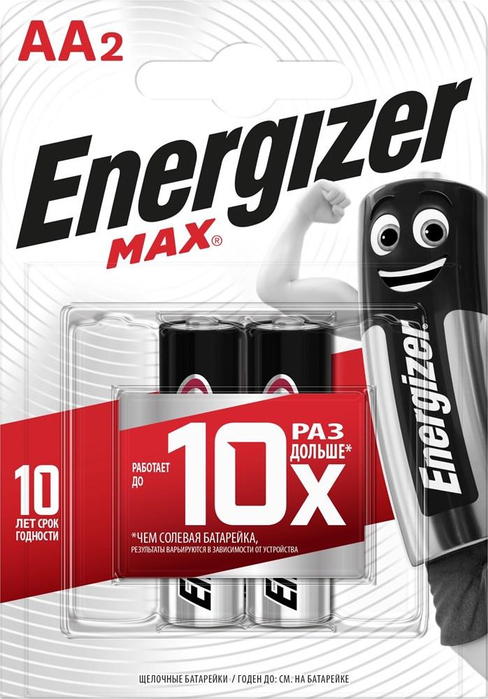 Батарейка ENERGIZER MAX LR6/E91/AA BL2 (блистер 2шт) - фото 4 - id-p204113155