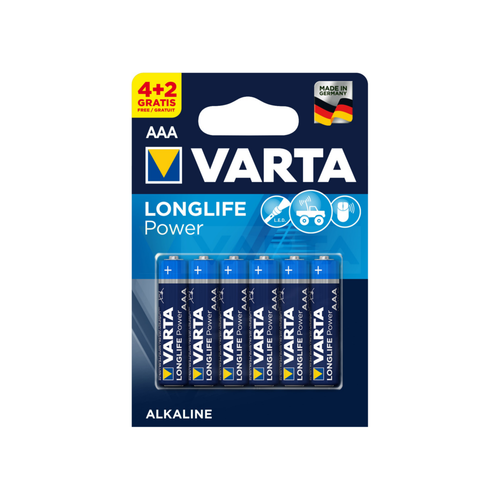 Батарейка VARTA LONGLIFE POWER LR6 AA BL6 (4+2) (блистер 6шт)