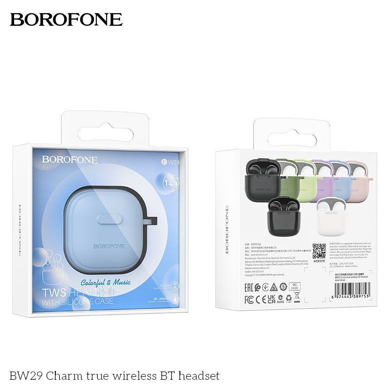 Беспроводные наушники Borofone BW29 TWS, цвет: голубой