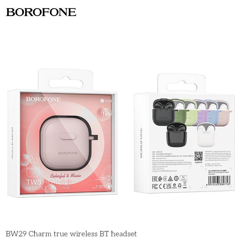 Беспроводные наушники Borofone BW29 TWS, цвет: розовый - фото 1 - id-p204120233