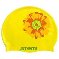 Шапочка для плавания Atemi yellow цветок PSC415