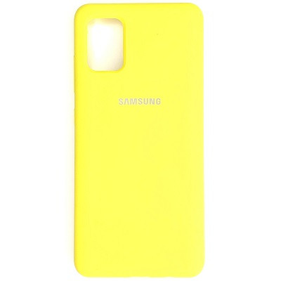 Силиконовый чехол Silicone Case желтый для Samsung Galaxy A51 - фото 1 - id-p204126384
