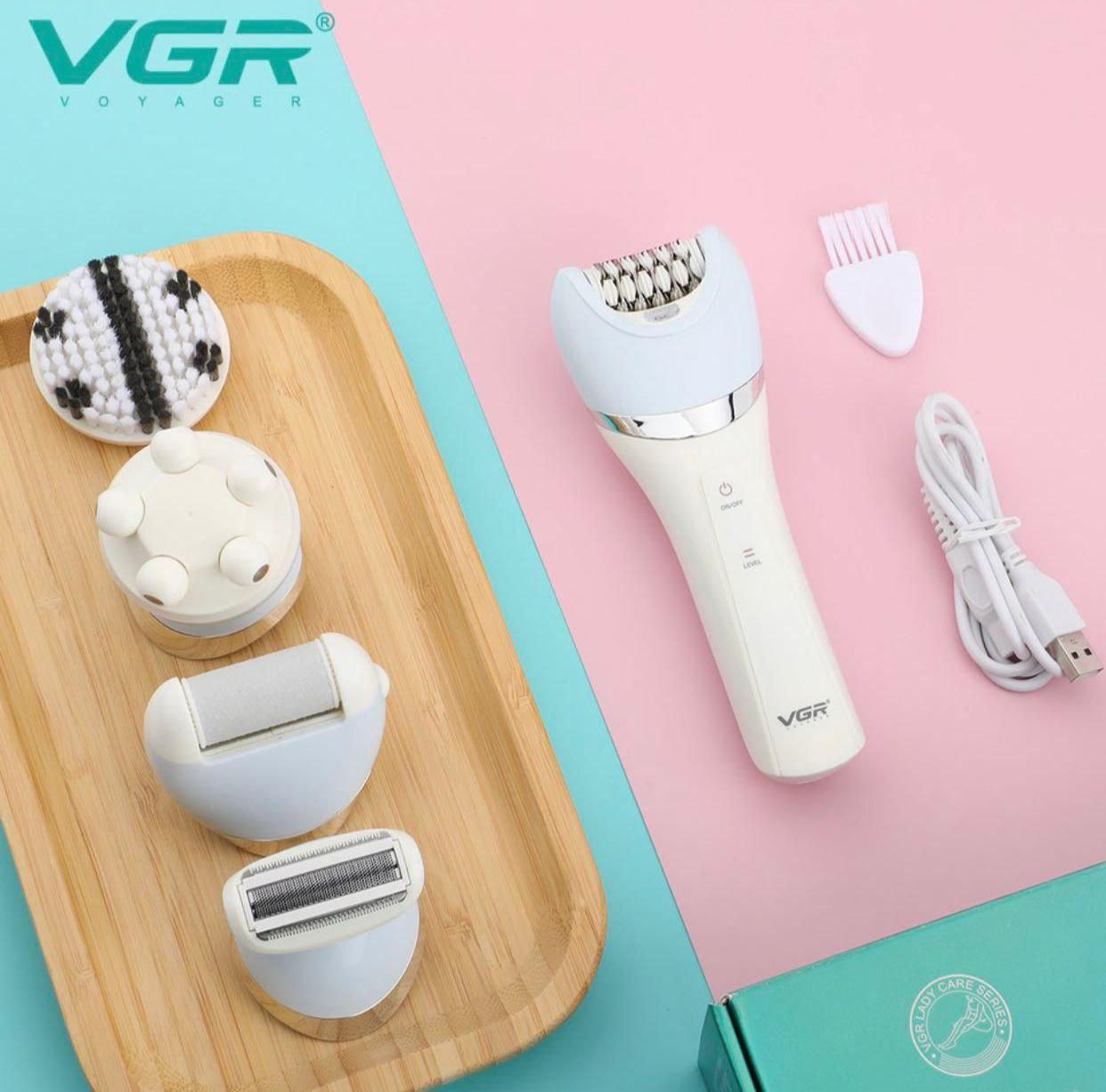 Профессиональный женский эпилятор VGR V-703 VOYAGER PROFESSIONAL LADY CARE SET / водонепроницаемый триммер 5 в - фото 1 - id-p204129496