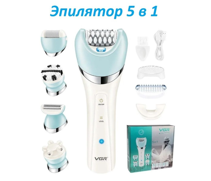 Профессиональный женский эпилятор VGR V-703 VOYAGER PROFESSIONAL LADY CARE SET / водонепроницаемый триммер 5 в - фото 9 - id-p204129496