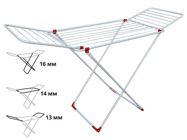 Сушилка для белья напольная, 18м, серия Stella, бело-красная, PERFECTO LINEA (Сушильное полотно - 18 метров, - фото 1 - id-p204129644
