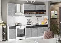 Кухня Маша 2,0 м белый/бетонный камень+угольный камень NEW