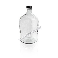 Стеклянный бутыль 15,0 л. (15000 мл.) с крышкой прозрачный