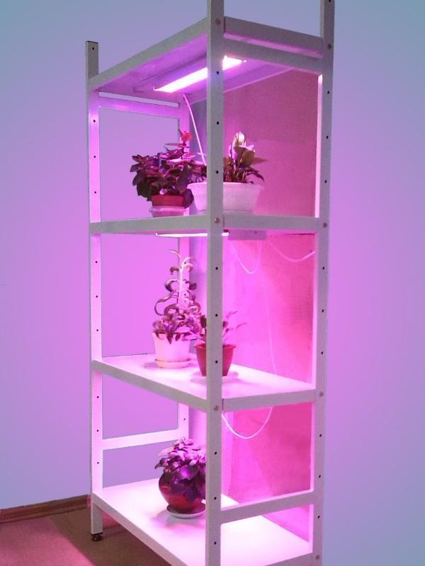 Стеллаж для рассады и цветов с 3-мя фитосветильниками Петромаш LED-30