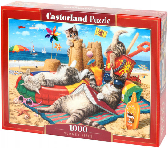 Пазлы Castorland 1000 элементов, «Кошачий пляж»