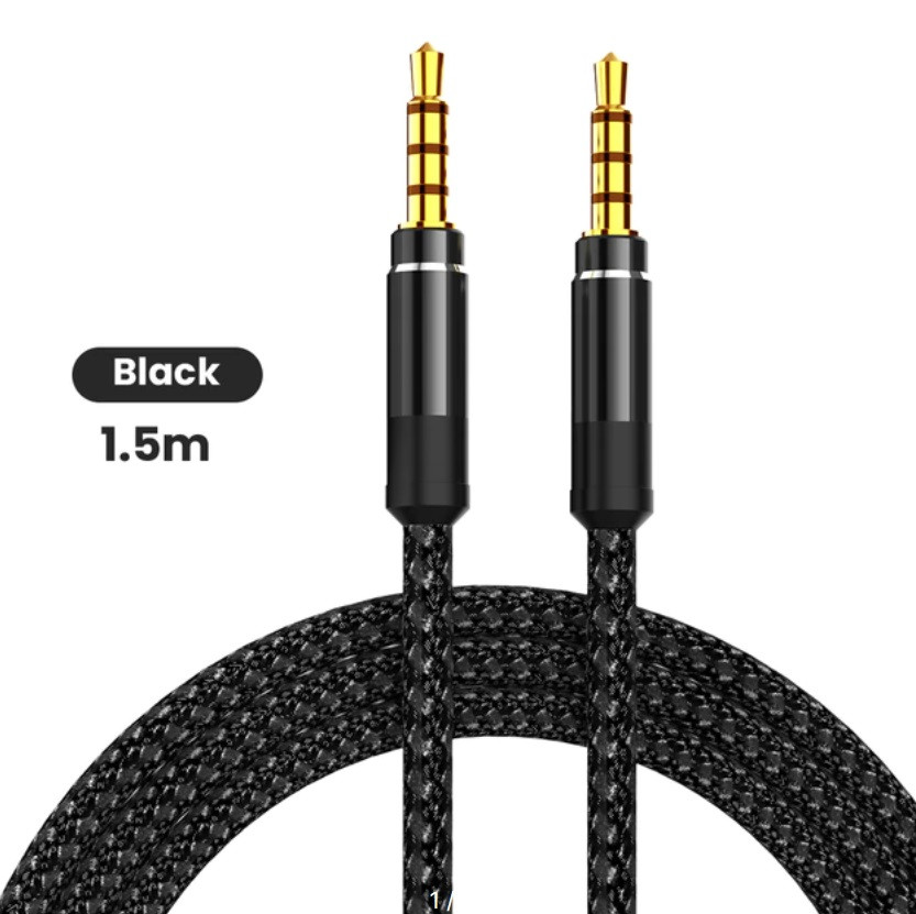 AUX кабель Jack 3.5мм (4pin) - Jack 3.5мм (4pin) 1.5м - фото 1 - id-p64133674