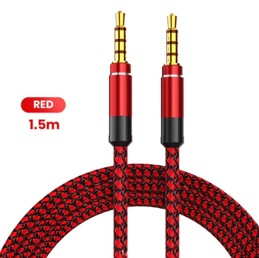 AUX кабель Jack 3.5мм (4pin) - Jack 3.5мм (4pin) 1.5м - фото 1 - id-p190016066